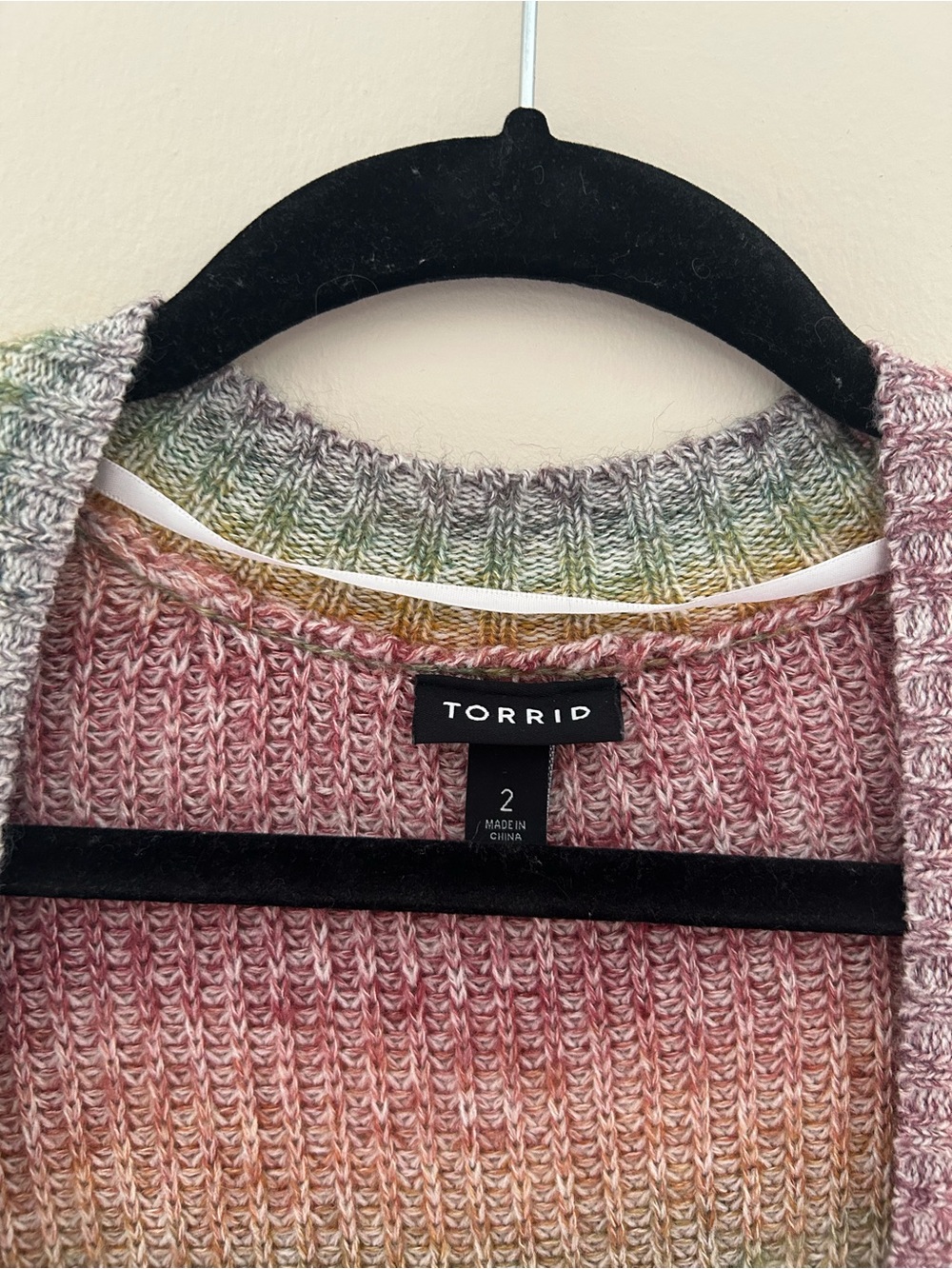 Torrid Size 2 Women's Multicolor Open-Front Knit Cardigan Sweater - Picture 5 of 7